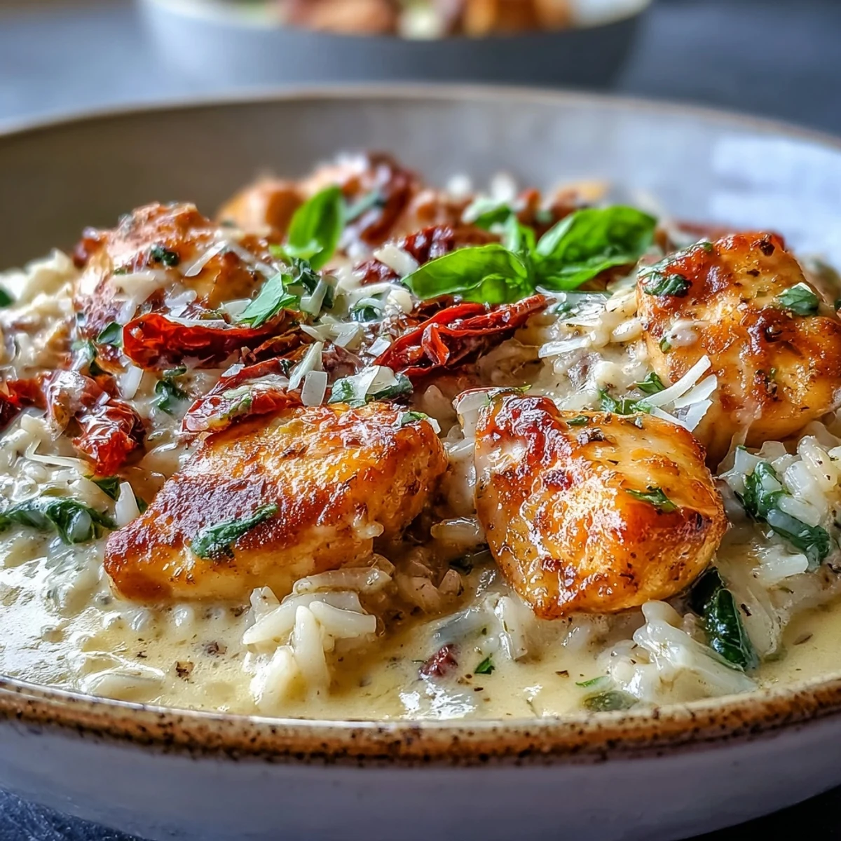 Tuscan Rice Side Creamy Tuscan Chicken Rice Skillet - One-Pan Italian Comfort