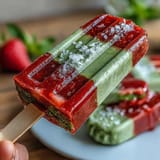Strawberry Matcha Latte Pops