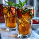 A colorful lemonade bar with fresh fruit slices and herbs for a customizable, refreshing party drink.