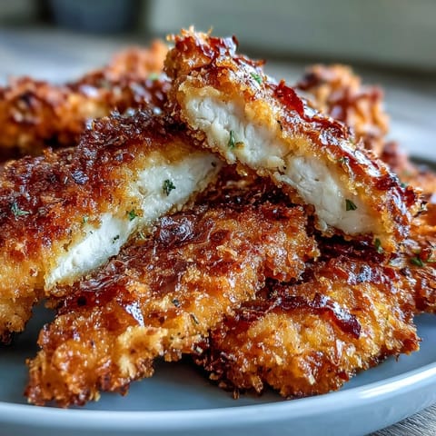 Oven-baked Crispy Panko Ranch Chicken Tenders on a wire rack next to creamy dressing.