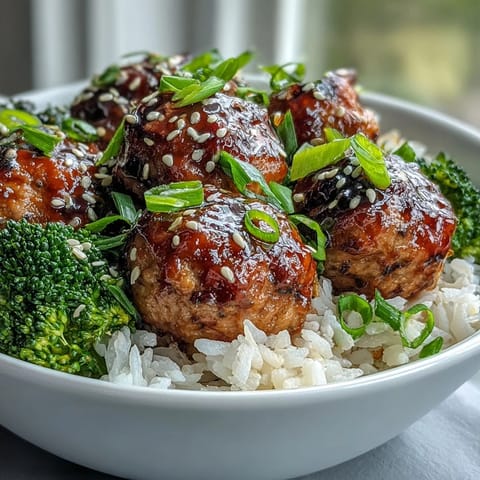 Honey Garlic Turkey Meatball Bowls