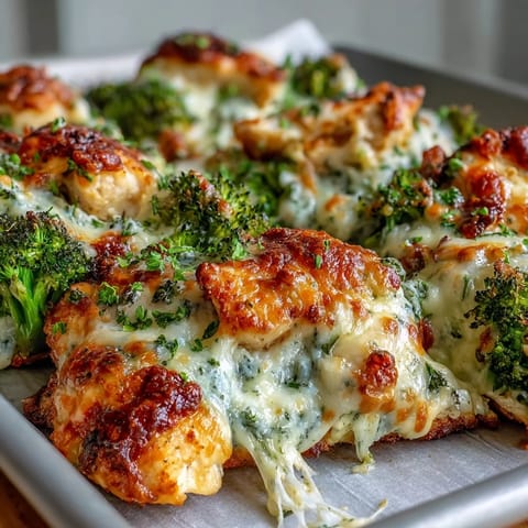 Golden-brown Ranch Chicken & Broccoli Sheet Pan Melt with bubbling cheddar cheese and tender roasted vegetables, perfect for a quick family dinner.