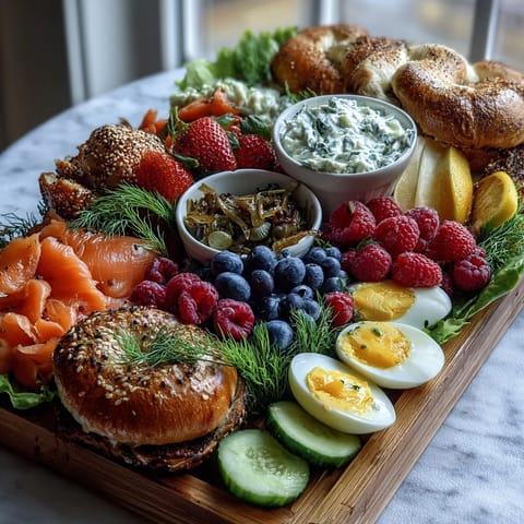 Galentines Brunch Board Bagels Lox