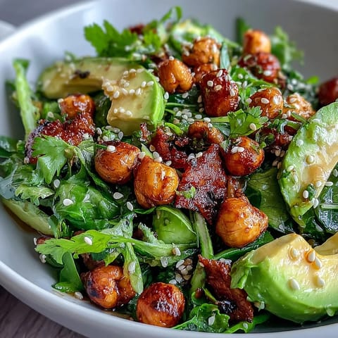 Crunchy celery peanut salad with soy ginger dressing in a white bowl, garnished with fresh cilantro and sesame seeds.