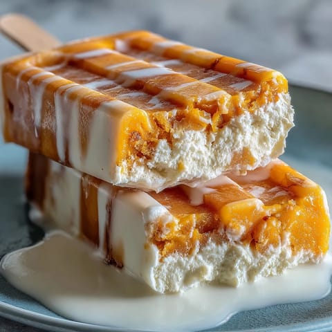 Creamy vegan mango coconut popsicles, a vibrant tropical flavor for summer refreshment.