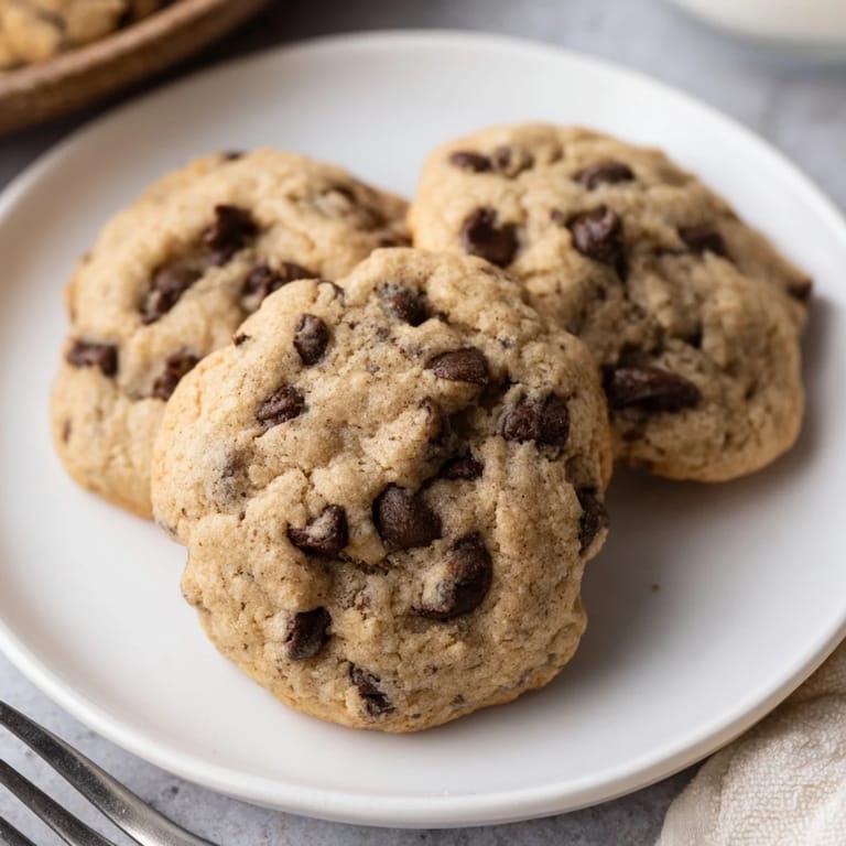 Golden, chewy chocolate chip cookies, studded with melty chocolate chips, perfect with a glass of milk.