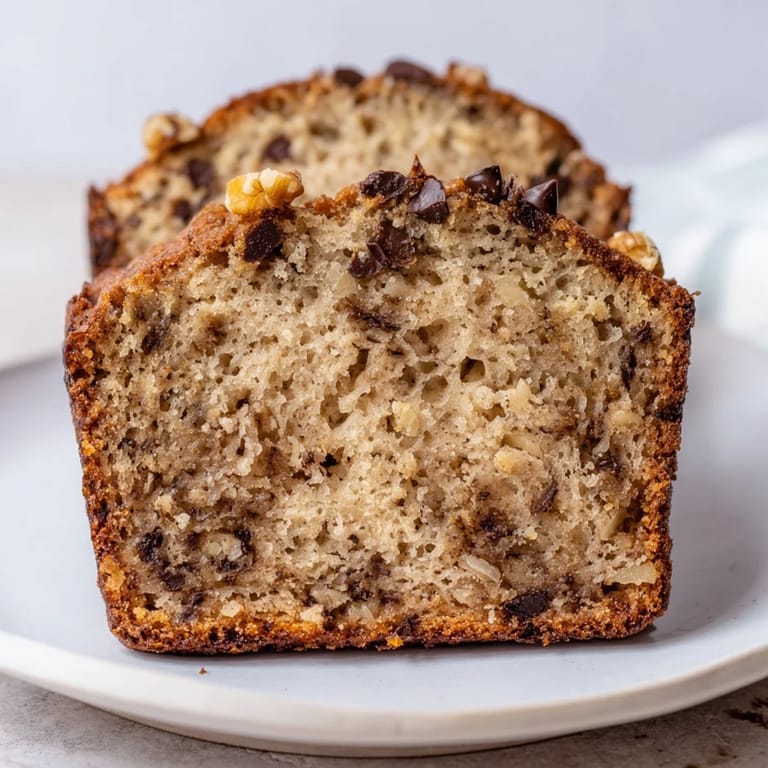 Warm and comforting homemade banana bread, ideal for a sweet breakfast treat.
