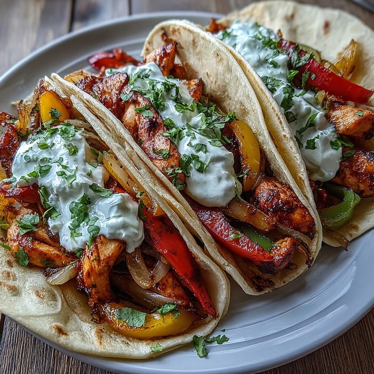 Tender strips of Easy Chicken Fajitas mixed with charred bell peppers and onions, piled high for a satisfying Tex-Mex dinner.