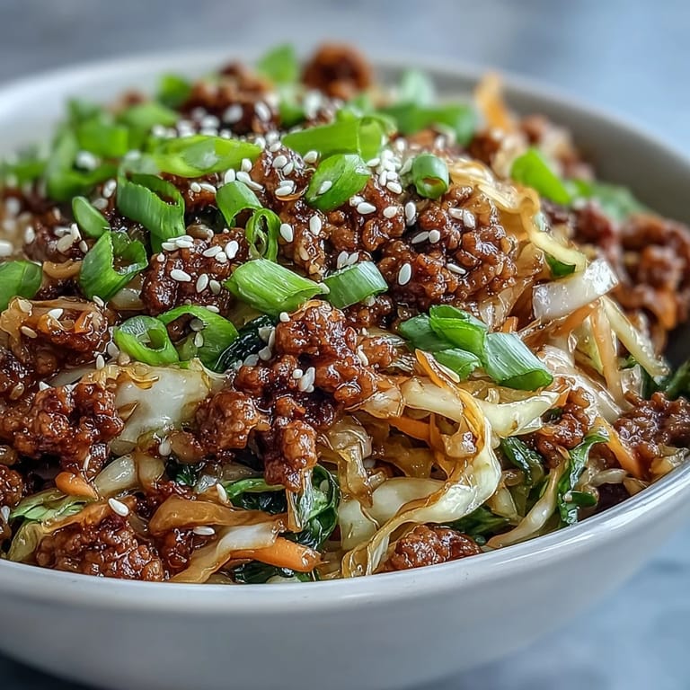 Healthy low-carb Egg Roll in a Bowl cooked in a wok, perfect for a busy weeknight dinner or nutritious meal prep containers.