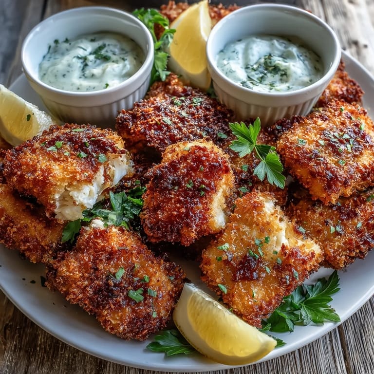 Crispy Asiago Panko Chicken Bites arranged on a baking sheet ready for dinner.