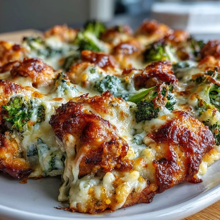 Freshly roasted Ranch Chicken & Broccoli Sheet Pan Melt, featuring juicy chicken breasts, crisp broccoli florets, and melted sharp cheddar topping.