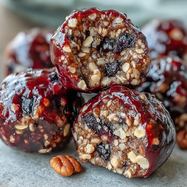 Chewy vegan energy bites featuring fresh lemon zest, crunchy nuts, and juicy dried blueberries.