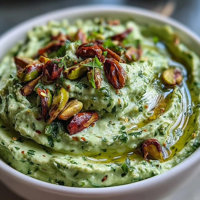 Creamy pistachio pesto drizzled over al dente pasta, garnished with extra chopped pistachios and grated Parmesan.