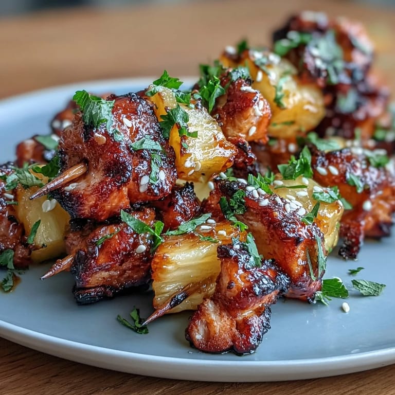 Easy air fryer chicken pineapple bites with a honey-soy glaze, combining succulent chicken and fresh pineapple for irresistible finger food.