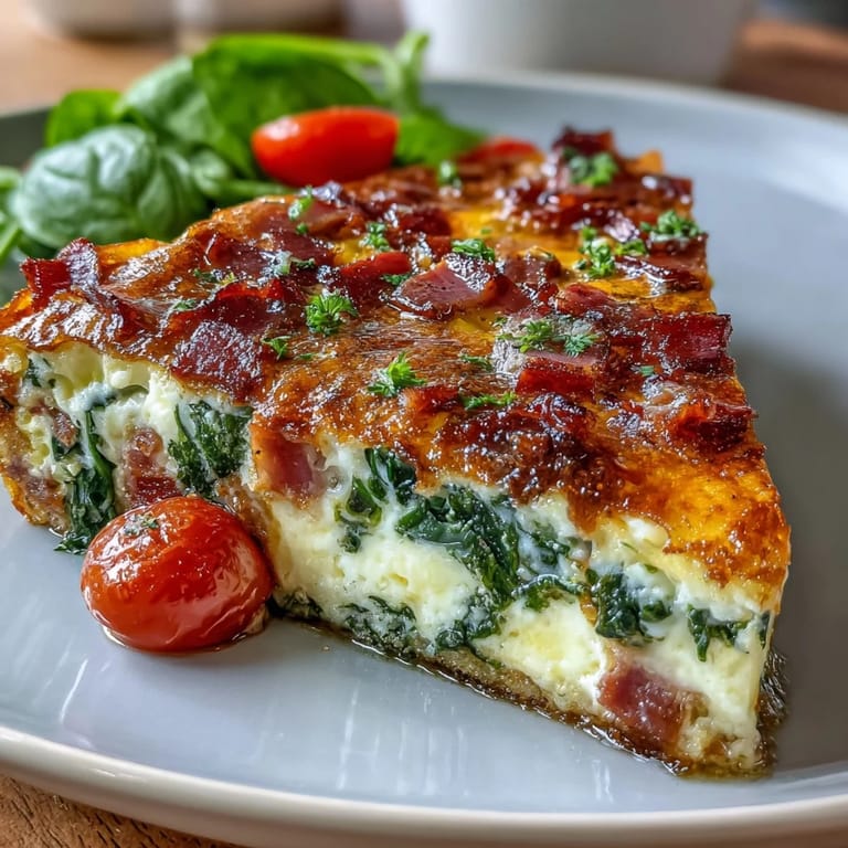 Easy One-Pan Ham and Swiss Frittata featuring fluffy eggs, nutty Swiss cheese, and colorful veggies baked in a single skillet.