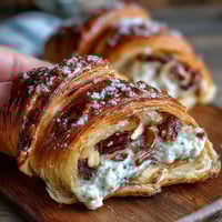 1. Golden sourdough rolls swirled with almond cream and topped with sliced almonds, baked until flaky and dusted with powdered sugar.  