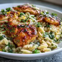 One-Pot Lemon Orzo Chicken Peas