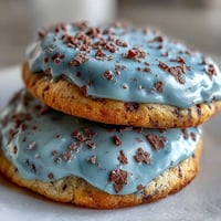 Delicate sugar cookies in soft blue, speckled like robins eggs for a charming spring dessert.